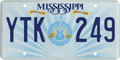 MS license plate YTK249
