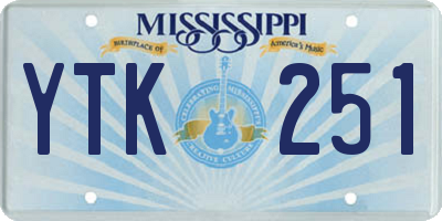 MS license plate YTK251