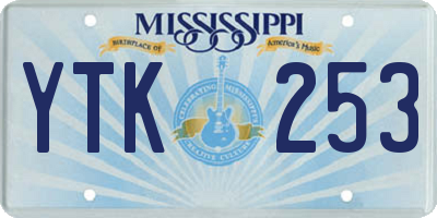 MS license plate YTK253