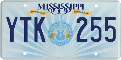 MS license plate YTK255