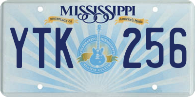 MS license plate YTK256