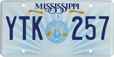 MS license plate YTK257
