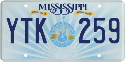 MS license plate YTK259