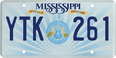 MS license plate YTK261