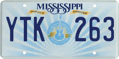 MS license plate YTK263