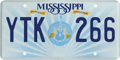 MS license plate YTK266