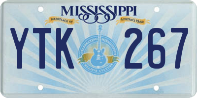 MS license plate YTK267