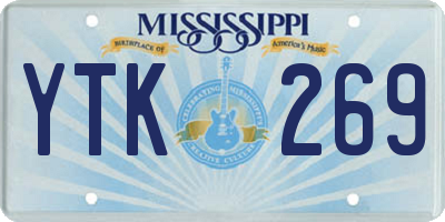 MS license plate YTK269