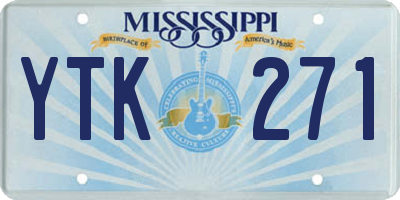 MS license plate YTK271