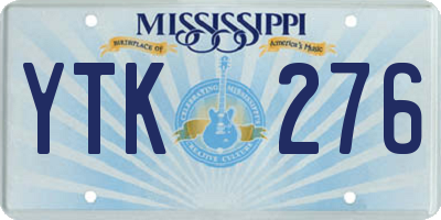 MS license plate YTK276