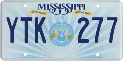 MS license plate YTK277