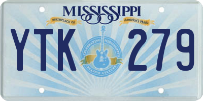 MS license plate YTK279