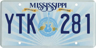 MS license plate YTK281