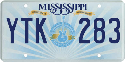 MS license plate YTK283
