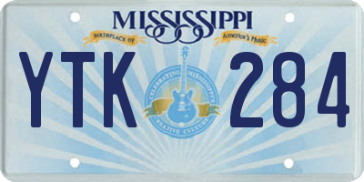 MS license plate YTK284