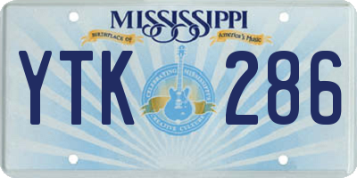 MS license plate YTK286