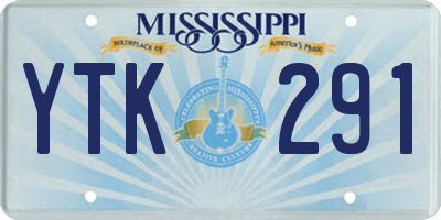 MS license plate YTK291
