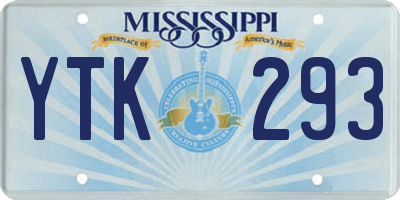 MS license plate YTK293