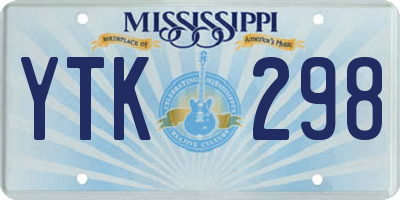 MS license plate YTK298