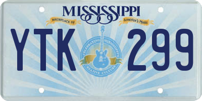 MS license plate YTK299