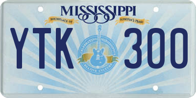 MS license plate YTK300