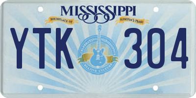 MS license plate YTK304