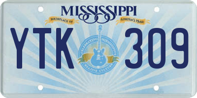 MS license plate YTK309