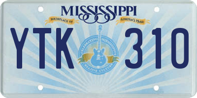 MS license plate YTK310