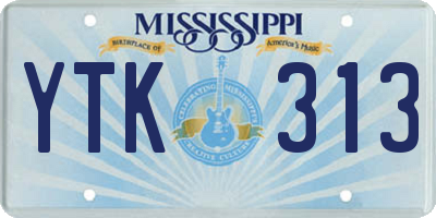 MS license plate YTK313