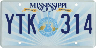 MS license plate YTK314