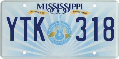 MS license plate YTK318