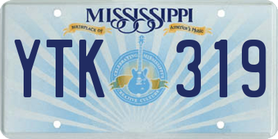 MS license plate YTK319