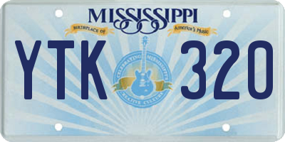 MS license plate YTK320