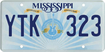 MS license plate YTK323