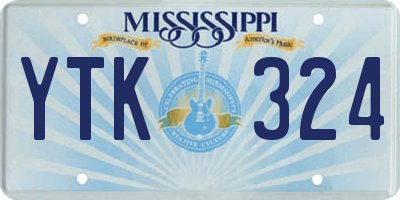 MS license plate YTK324