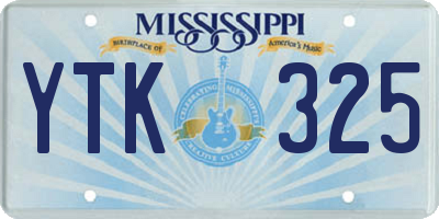 MS license plate YTK325