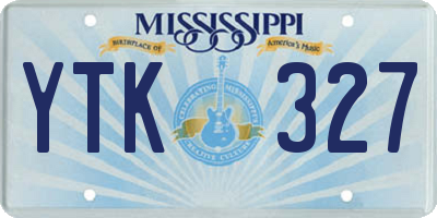 MS license plate YTK327