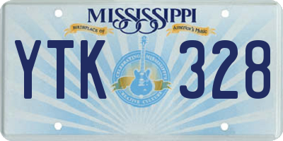 MS license plate YTK328