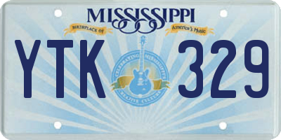 MS license plate YTK329