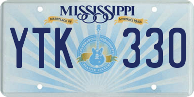 MS license plate YTK330