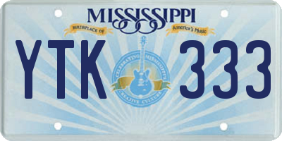 MS license plate YTK333