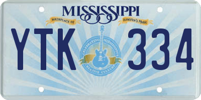 MS license plate YTK334