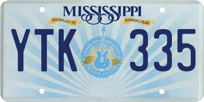 MS license plate YTK335