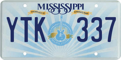 MS license plate YTK337