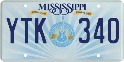 MS license plate YTK340