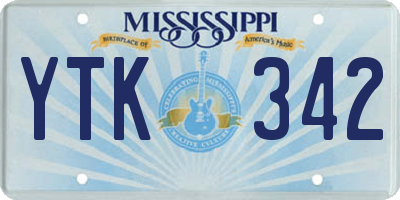 MS license plate YTK342