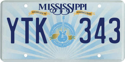 MS license plate YTK343