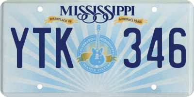 MS license plate YTK346