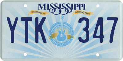 MS license plate YTK347