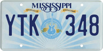 MS license plate YTK348